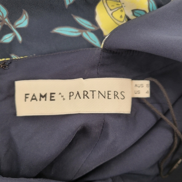 Fame and Partners lemon print off shoulder dress Size 4 - Picture 4 of 6